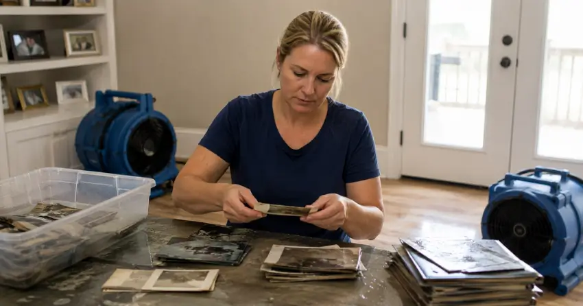 content drying recovery of personal items and photographs after flooding in Edmonton