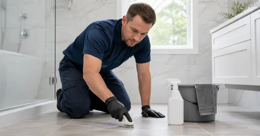 bathroom tile cleaning grout restoration in Edmonton