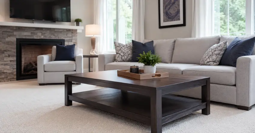 clean living room after post-party cleaning service